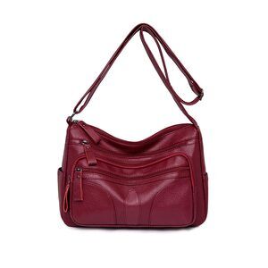 2986 Crossbody Bag Casual Shoulder Bag Leather Waterproof Messenger Bag